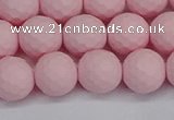 CSB1842 15.5 inches 8mm faceetd round matte shell pearl beads