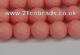 CSB1851 15.5 inches 6mm faceetd round matte shell pearl beads