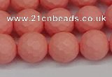 CSB1853 15.5 inches 10mm faceetd round matte shell pearl beads