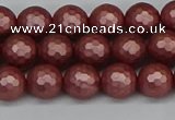 CSB1861 15.5 inches 6mm faceetd round matte shell pearl beads