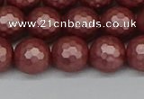 CSB1863 15.5 inches 10mm faceetd round matte shell pearl beads