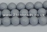 CSB1931 15.5 inches 6mm faceted round matte shell pearl beads