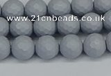 CSB1932 15.5 inches 8mm faceted round matte shell pearl beads