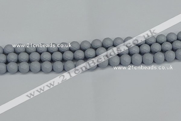 CSB1933 15.5 inches 10mm faceted round matte shell pearl beads