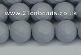 CSB1935 15.5 inches 14mm faceted round matte shell pearl beads