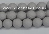 CSB1941 15.5 inches 6mm faceted round matte shell pearl beads