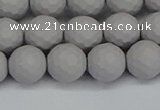 CSB1943 15.5 inches 10mm faceted round matte shell pearl beads