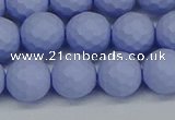 CSB1962 15.5 inches 8mm faceted round matte shell pearl beads