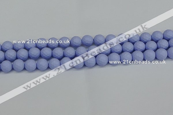 CSB1962 15.5 inches 8mm faceted round matte shell pearl beads