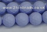 CSB1963 15.5 inches 10mm faceted round matte shell pearl beads