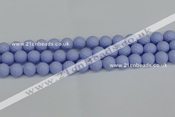 CSB1963 15.5 inches 10mm faceted round matte shell pearl beads