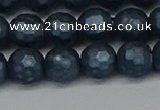 CSB1973 15.5 inches 10mm faceted round matte shell pearl beads