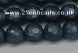 CSB1974 15.5 inches 12mm faceted round matte shell pearl beads