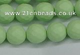 CSB1993 15.5 inches 10mm faceted round matte shell pearl beads