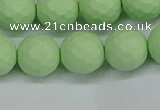 CSB1994 15.5 inches 12mm faceted round matte shell pearl beads