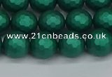 CSB2002 15.5 inches 8mm faceted round matte shell pearl beads