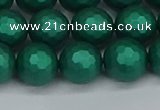 CSB2003 15.5 inches 10mm faceted round matte shell pearl beads