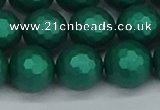 CSB2004 15.5 inches 12mm faceted round matte shell pearl beads