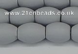 CSB2104 15.5 inches 10*14mm rice matte shell pearl beads