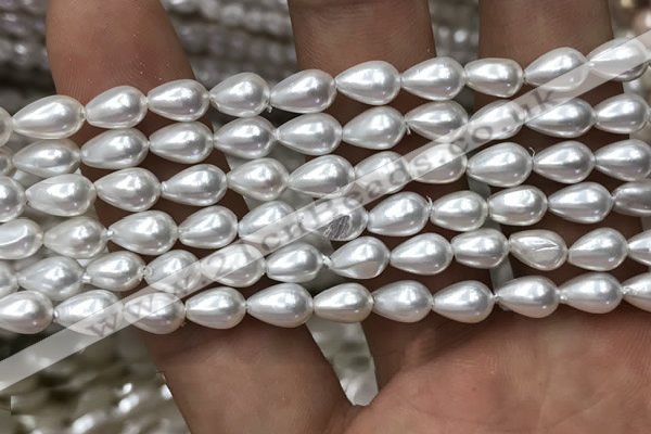 CSB2125 15.5 inches 6*9mm teardrop shell pearl beads wholesale