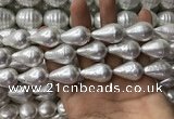 CSB2127 15.5 inches 16*25mm teardrop shell pearl beads wholesale