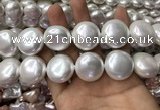 CSB2131 15.5 inches 25mm flat round shell pearl beads wholesale