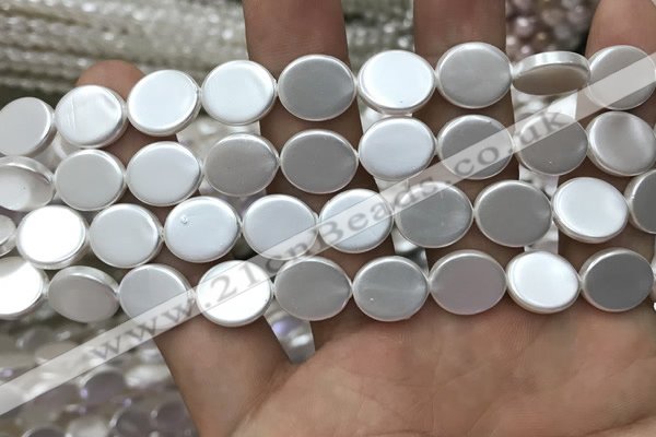 CSB2133 15.5 inches 10*12mm oval shell pearl beads wholesale