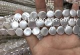 CSB2136 15.5 inches 10mm coin shell pearl beads wholesale