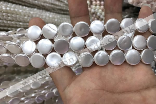 CSB2136 15.5 inches 10mm coin shell pearl beads wholesale