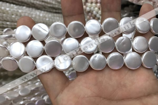 CSB2137 15.5 inches 12mm coin shell pearl beads wholesale