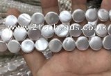 CSB2138 15.5 inches 14mm coin shell pearl beads wholesale