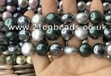 CSB2154 15.5 inches 16mm flat round mixed shell pearl beads