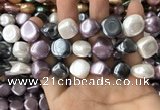 CSB2157 15.5 inches 14*14mm - 15*15mm baroque mixed shell pearl beads