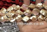 CSB2162 15.5 inches 16*16mm - 18*20mm baroque shell pearl beads