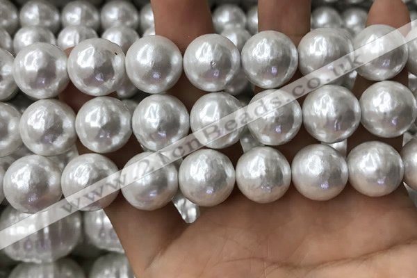 CSB2185 15.5 inches 18mm ball shell pearl beads wholesale