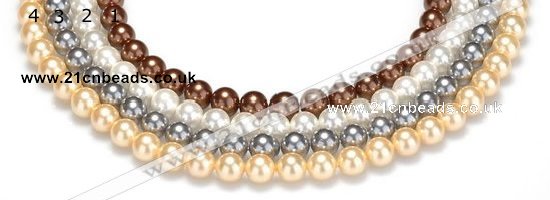 CSB22 16 inches 8mm round shell pearl beads Wholesale