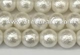 CSB2201 15.5 inches 6mm round wrinkled shell pearl beads wholesale