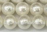 CSB2202 15.5 inches 8mm round wrinkled shell pearl beads wholesale