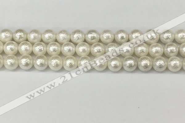 CSB2202 15.5 inches 8mm round wrinkled shell pearl beads wholesale