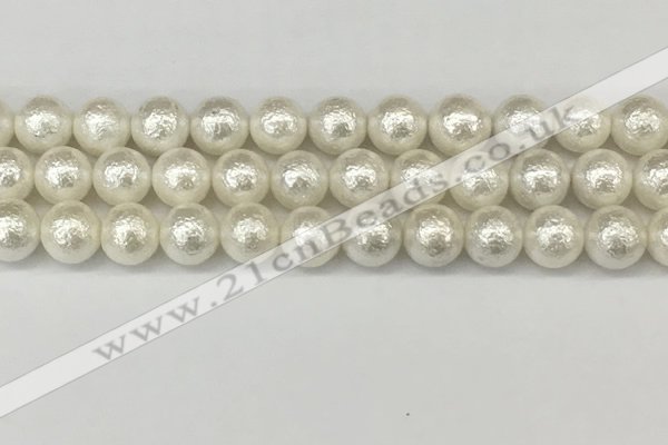 CSB2203 15.5 inches 10mm round wrinkled shell pearl beads wholesale