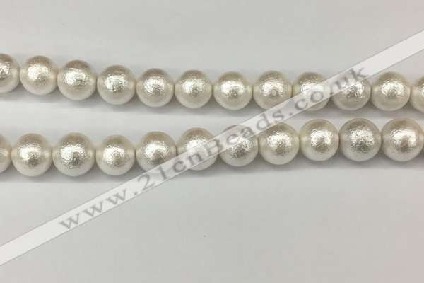 CSB2205 15.5 inches 14mm round wrinkled shell pearl beads wholesale