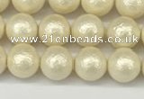 CSB2211 15.5 inches 6mm round wrinkled shell pearl beads wholesale