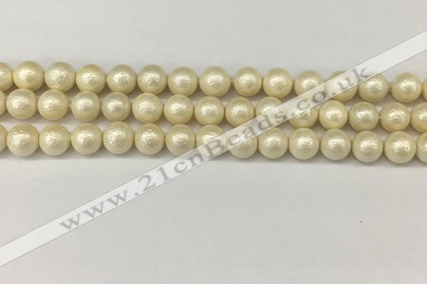 CSB2212 15.5 inches 8mm round wrinkled shell pearl beads wholesale