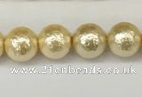 CSB2221 15.5 inches 6mm round wrinkled shell pearl beads wholesale