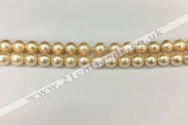 CSB2222 15.5 inches 8mm round wrinkled shell pearl beads wholesale