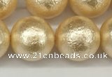 CSB2226 15.5 inches 16mm round wrinkled shell pearl beads wholesale