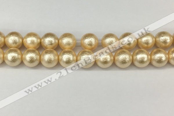 CSB2226 15.5 inches 16mm round wrinkled shell pearl beads wholesale