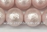 CSB2235 15.5 inches 14mm round wrinkled shell pearl beads wholesale