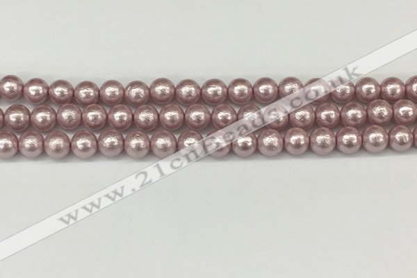 CSB2241 15.5 inches 6mm round wrinkled shell pearl beads wholesale