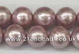 CSB2242 15.5 inches 8mm round wrinkled shell pearl beads wholesale